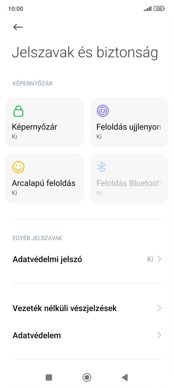 Válaszd a Feloldás ujjlenyomattal lehetőséget.