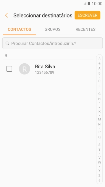 Prima ESCREVER.