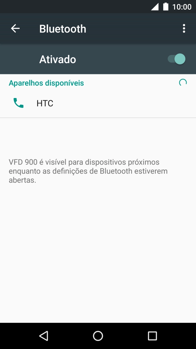 Prima o dispositivo Bluetooth pretendido e siga as indicações no ecrã para emparelhar o dispositivo pretendido com o telefone.