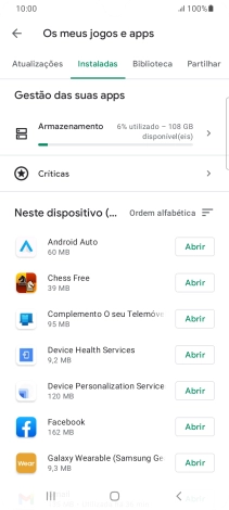 Prima a app pretendida.