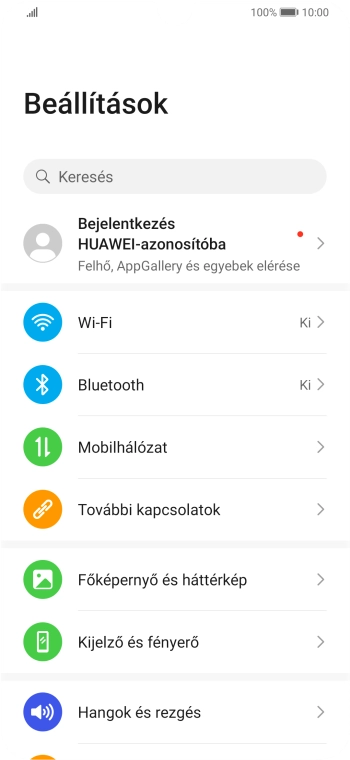 Válaszd a Mobilhálózat lehetőséget.