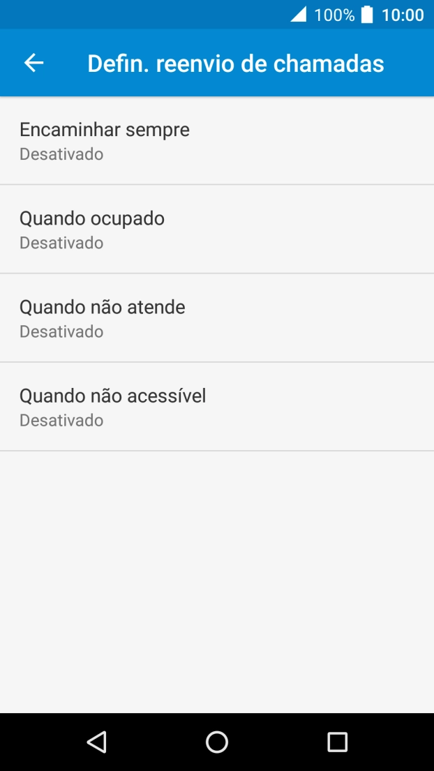 Prima o tipo de desvio pretendido.