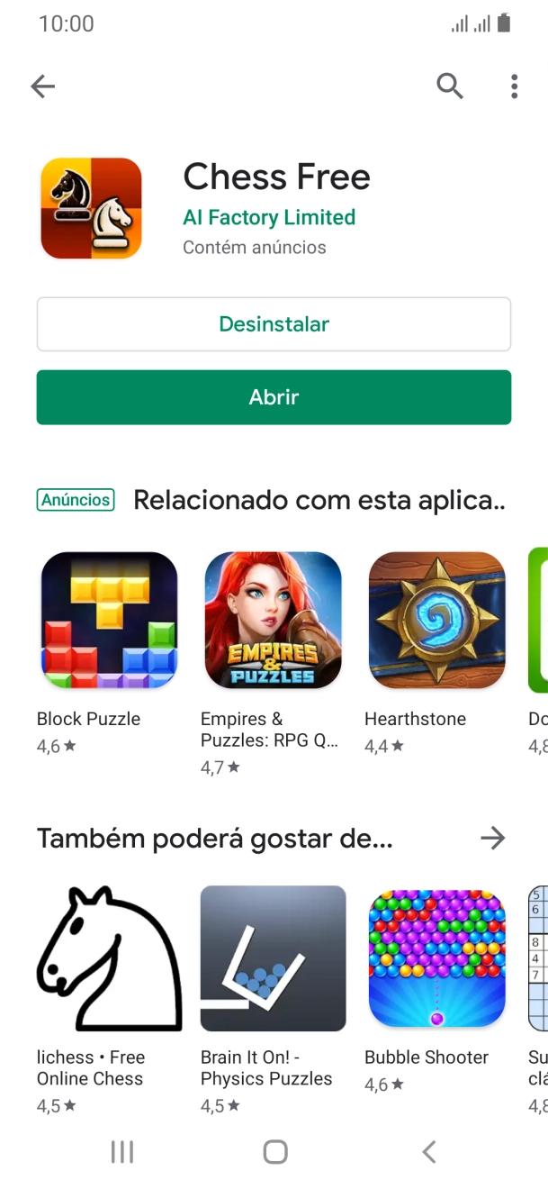 Prima a tecla de início para terminar e voltar ao ecrã inicial.