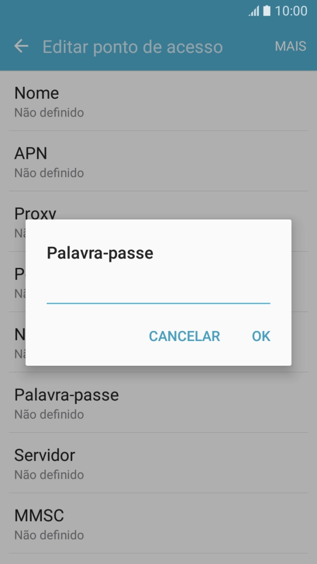 Introduza vodafone e prima OK.