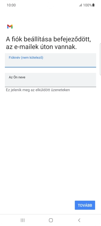 Kattints Az Ön neve mezőre, és írd be a kívánt küldőnevet.