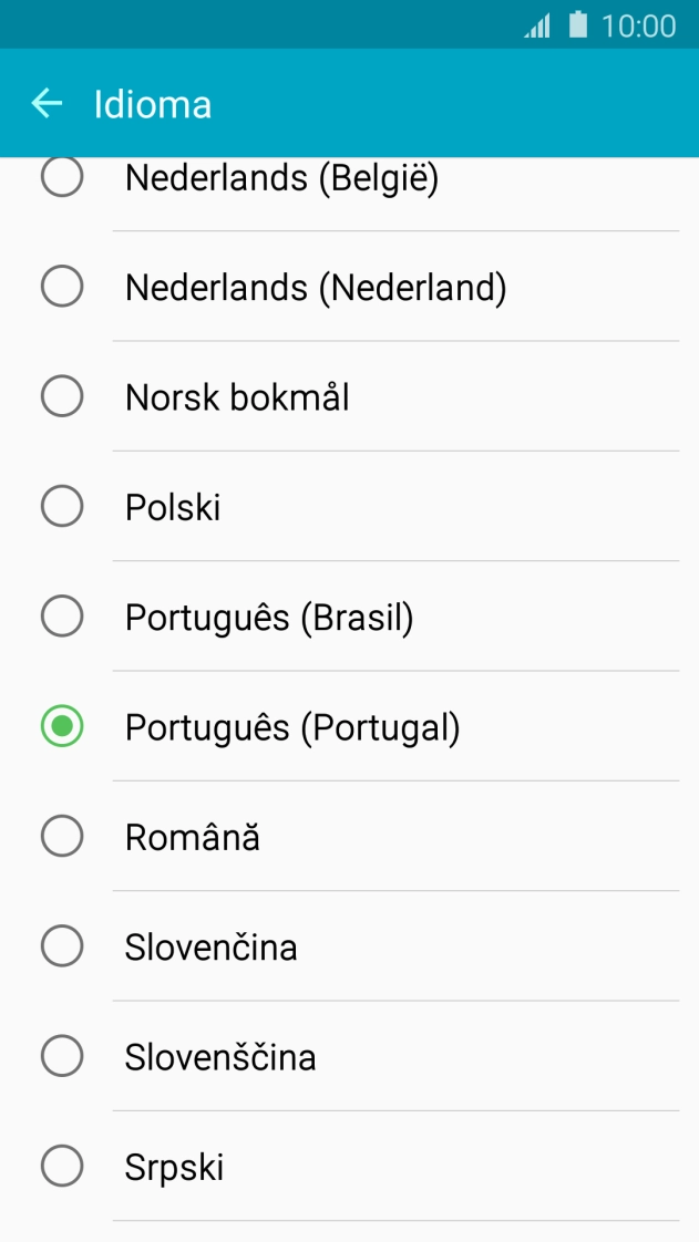 Prima o idioma pretendido.