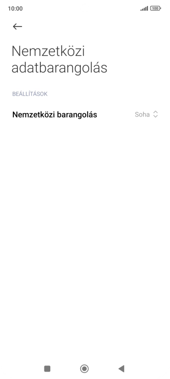 Kattints a „Nemzetközi barangolás” melletti mezőre.