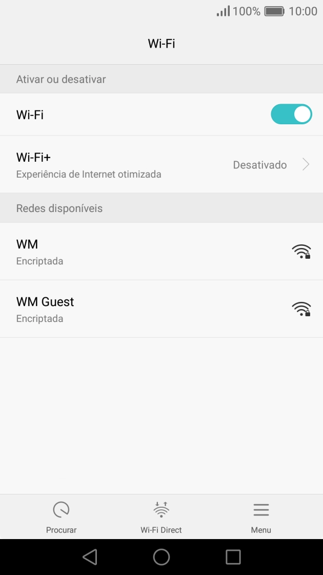 Prima a rede Wi-Fi pretendida.