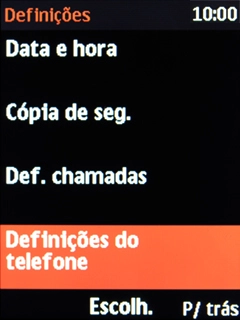 Escolha Def. chamadas.