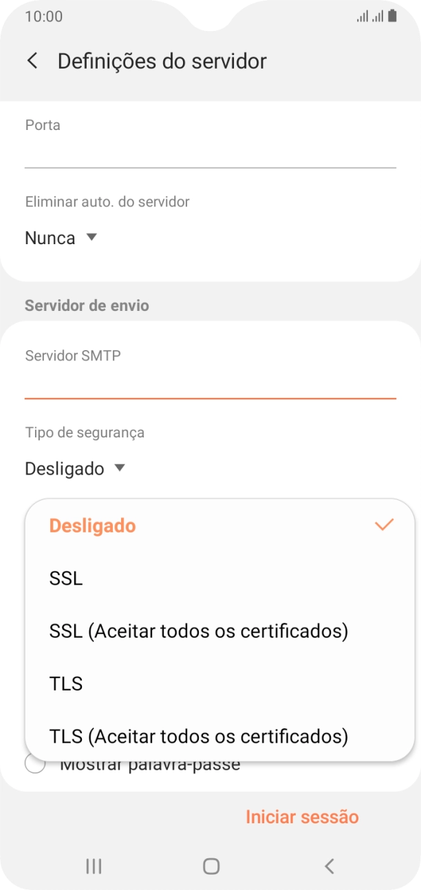 Prima TLS para ativar a função.