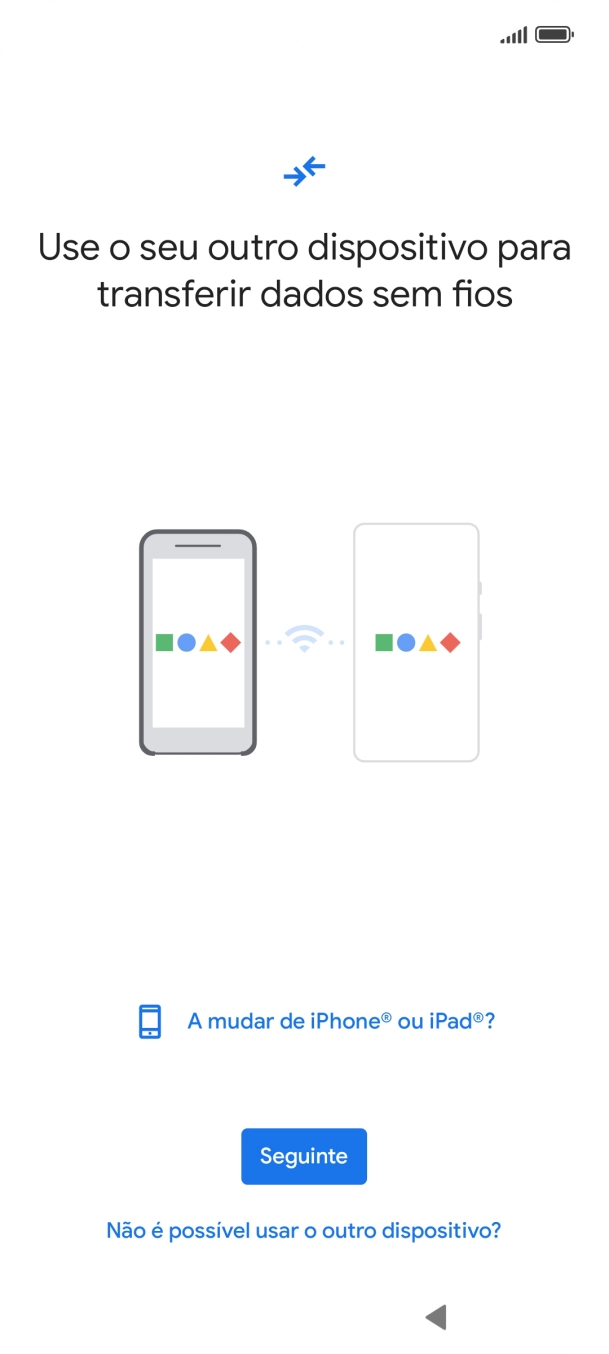 Siga as indicações no ecrã para transferir conteúdo de outro telefone.