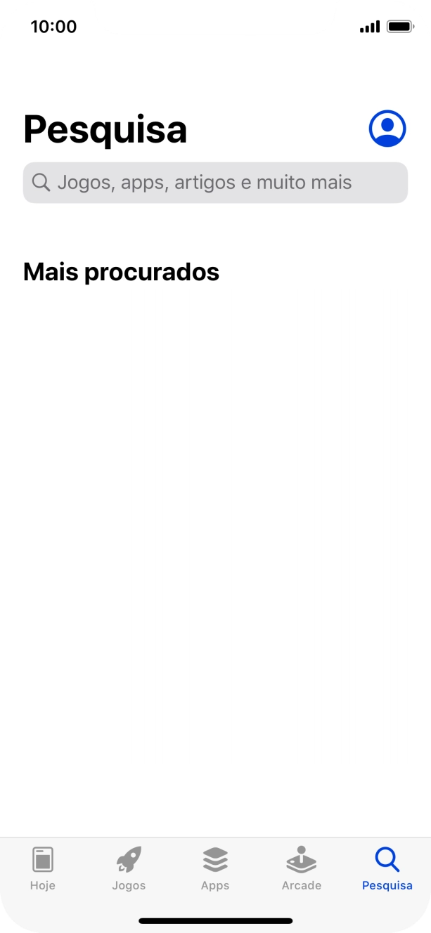 Prima o campo de pesquisa e introduza o nome ou categoria da app pretendida.