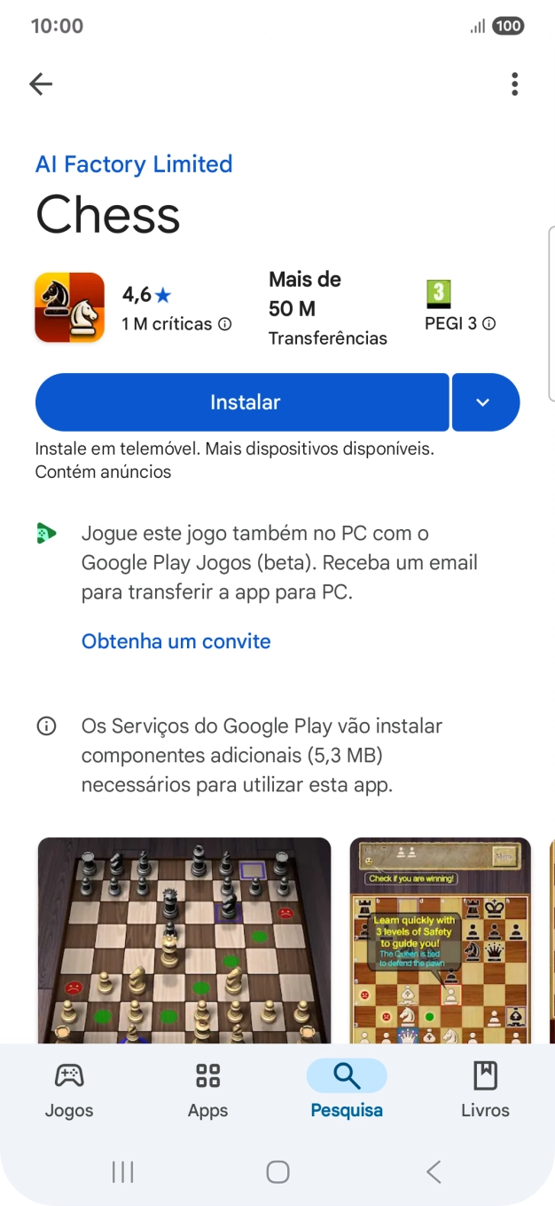Prima Instalar e siga as indicações no ecrã para instalar a app.