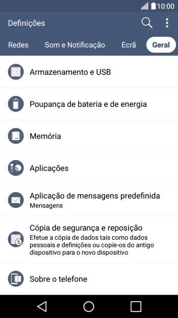 Prima Sobre o telefone.