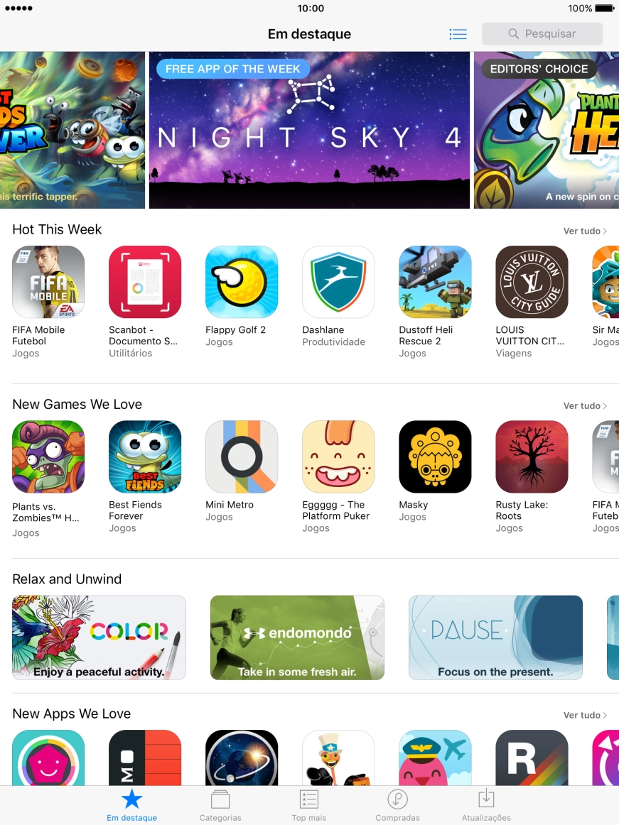 Prima a caixa de pesquisa.