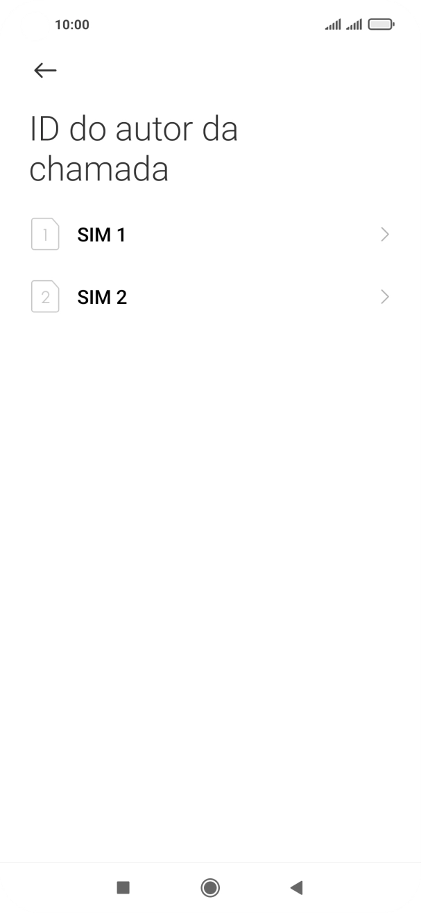 Prima o cartão SIM pretendido.