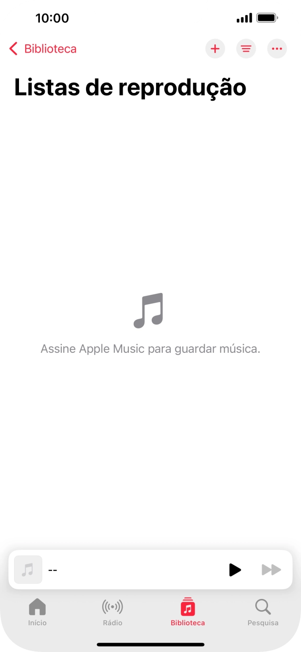 Prima o ícone de nova lista de reprodução.