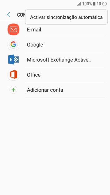 Prima Activar sincronização automática.