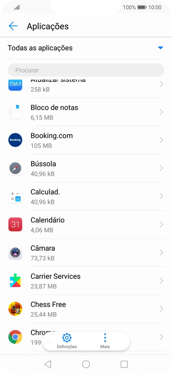 Prima a app pretendida.