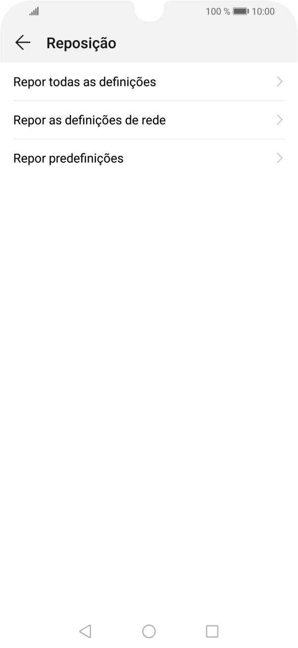 Prima Repor predefinições.