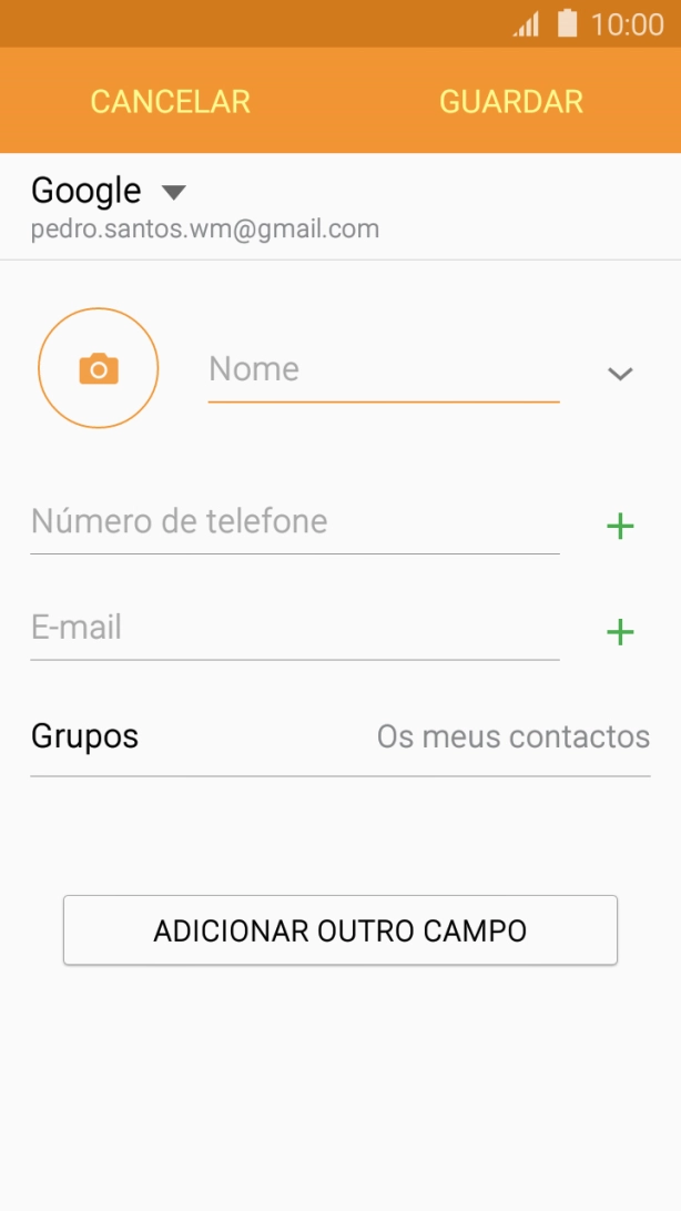 Prima a lista suspensa da lista de contactos.
