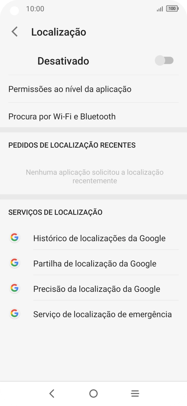 Prima o indicador para ativar ou desativar a função.
