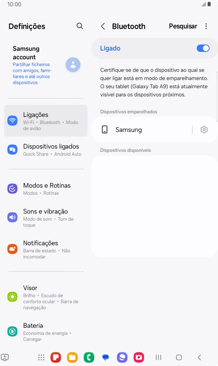 Prima a tecla de início para terminar e voltar ao ecrã inicial.