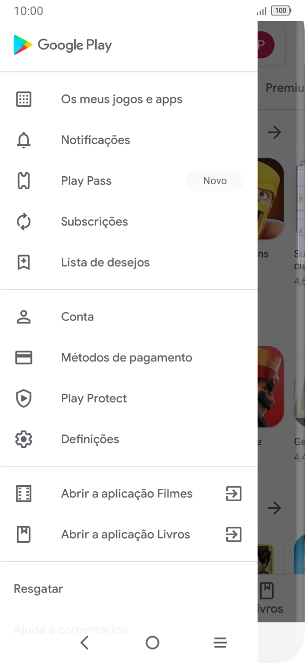 Prima Os meus jogos e apps.
