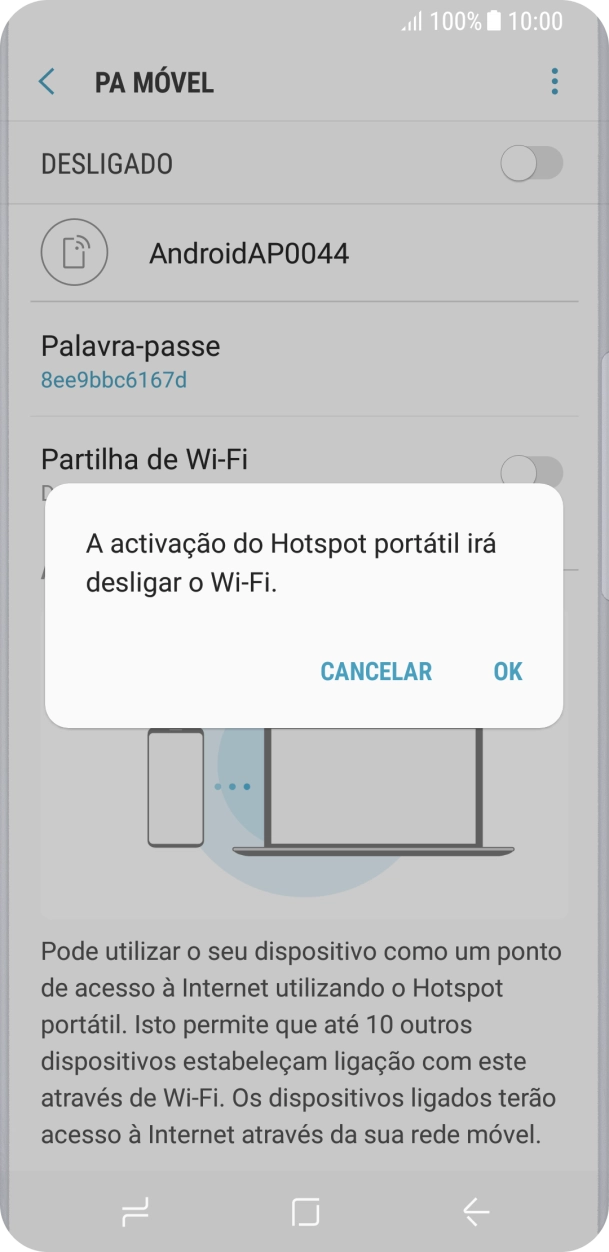 Se o Wi-Fi estiver ativado, prima OK.