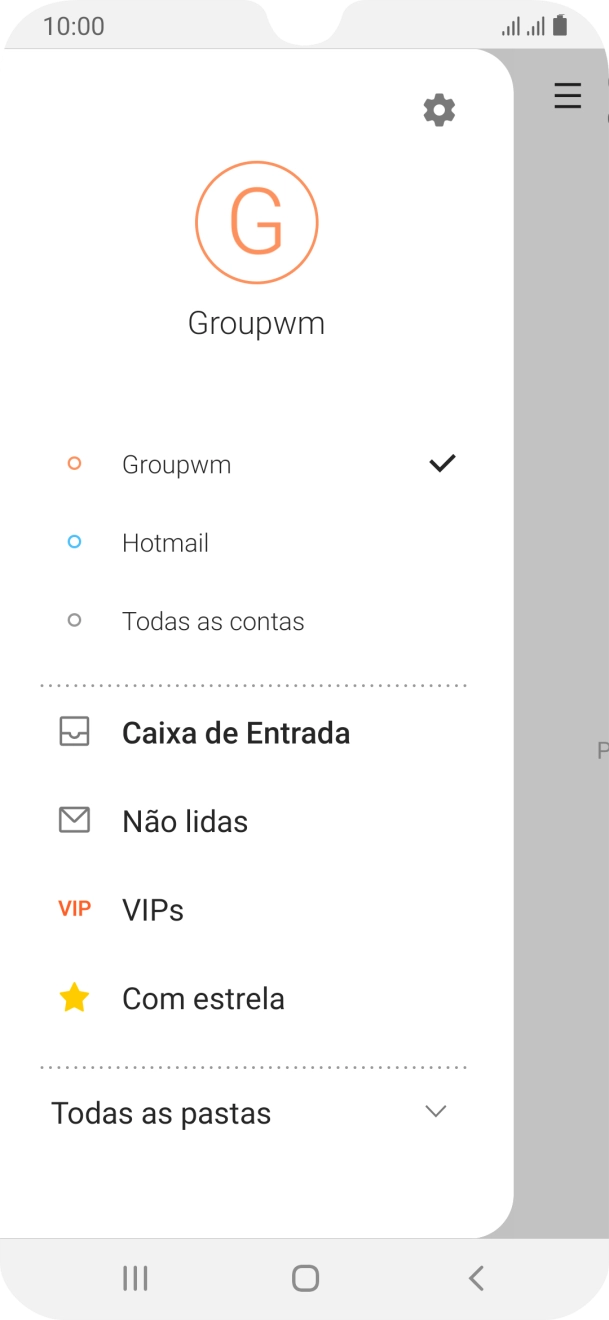 Prima o ícone de definições.