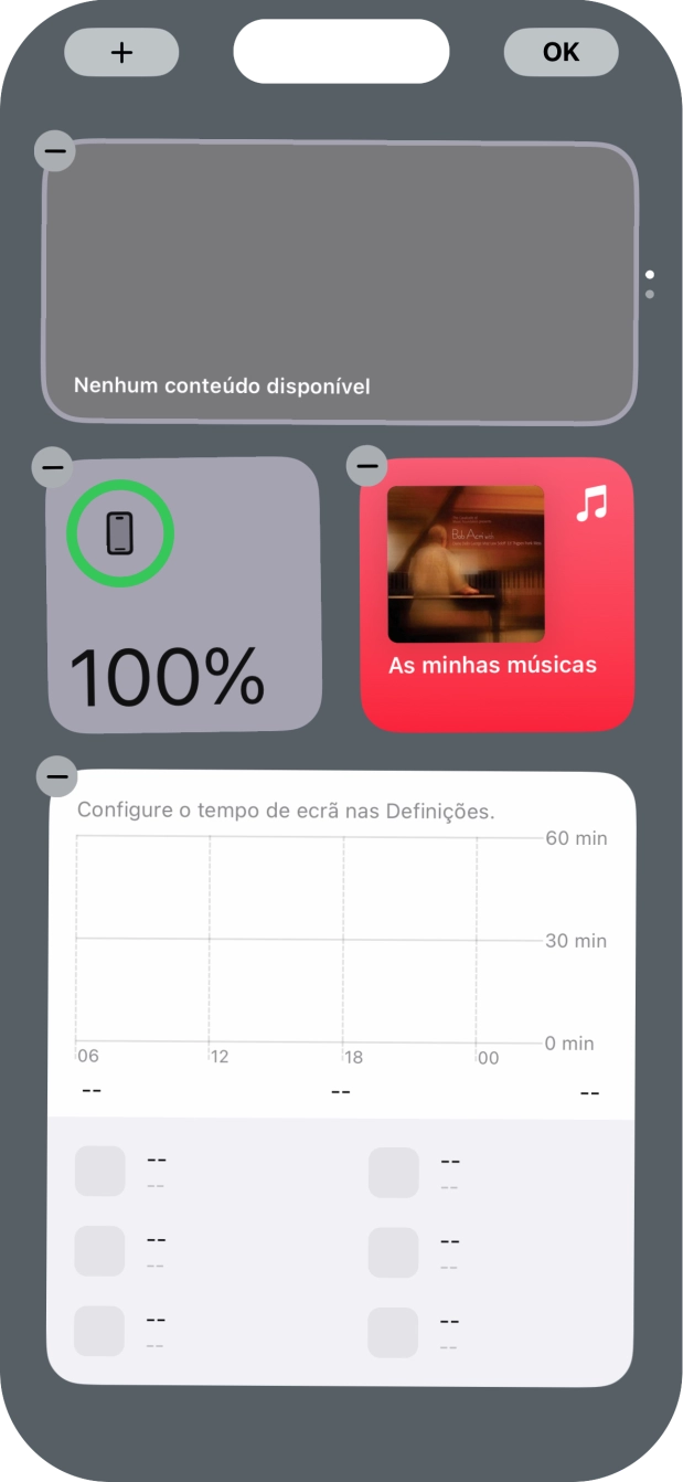Prima o ícone para adicionar.