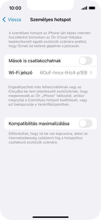 Kattints a Wi-Fi jelszó mezőre, és írd be a kívánt jelszót.