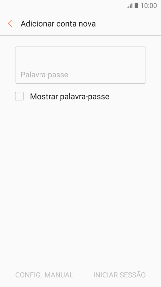 Prima Palavra-passe e introduza a password da sua conta de e-mail na Vodafone.