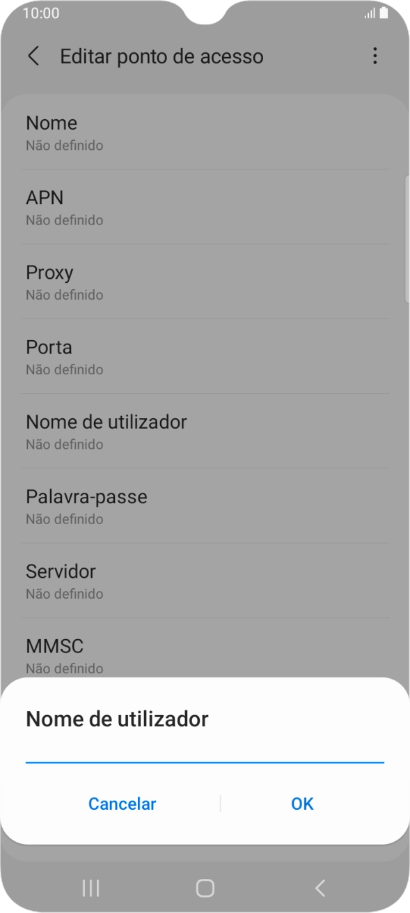 Introduza vodafone e prima OK.