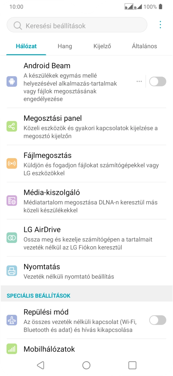 Válaszd a Mobilhálózatok lehetőséget.
