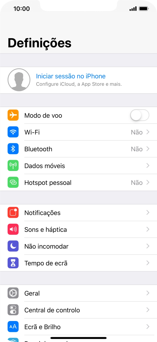 Prima Iniciar sessão no iPhone.