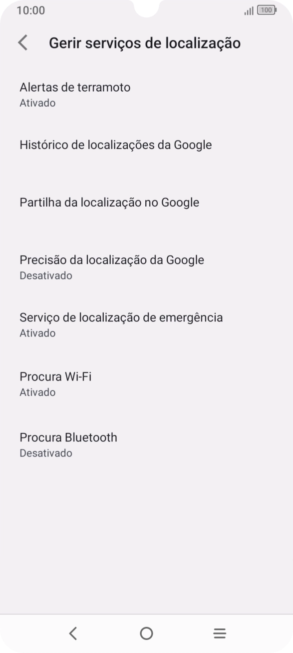 Prima Precisão da localização da Google.