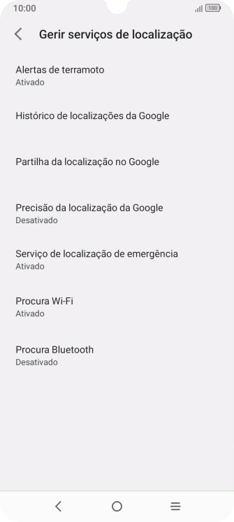 Prima Precisão da localização da Google.