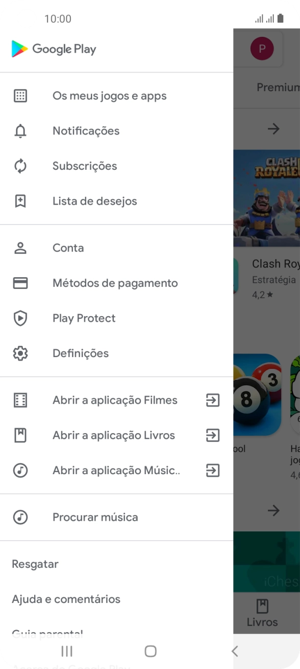 Prima Os meus jogos e apps.