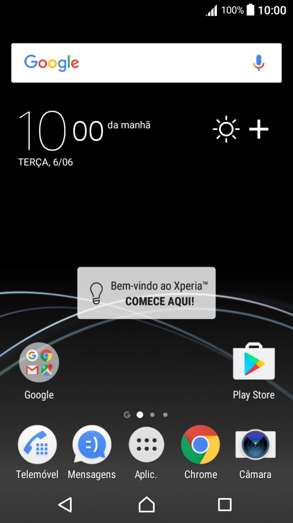 Deslize dois dedos sobre o ecrã de cima para baixo a partir do topo do ecrã.