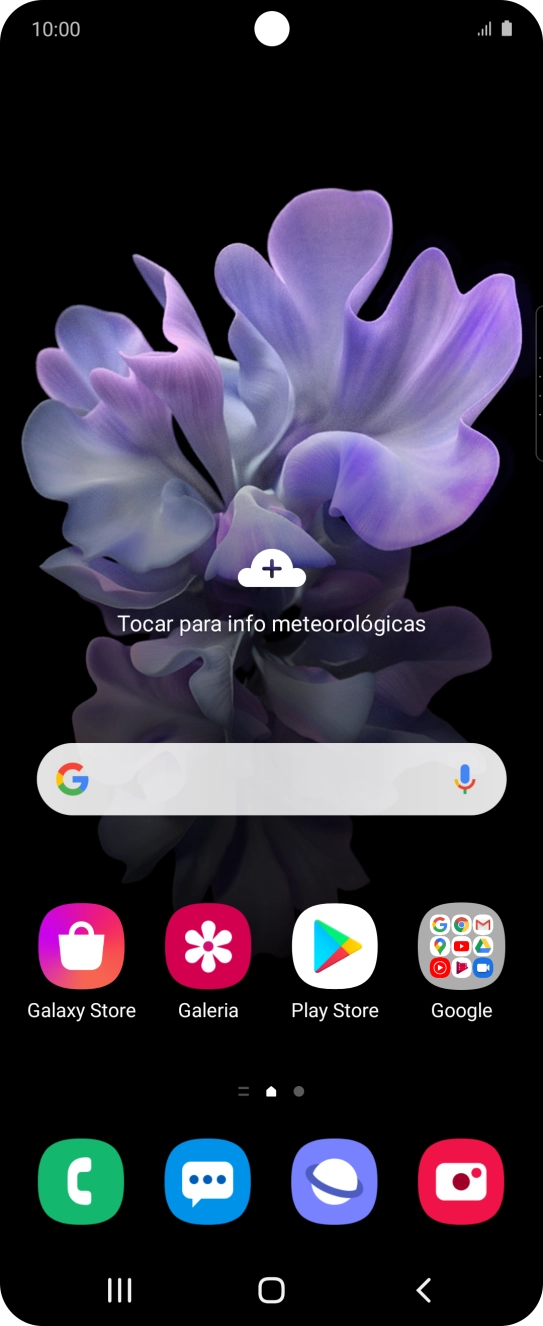 Deslize o dedo para baixo a partir do topo do ecrã.