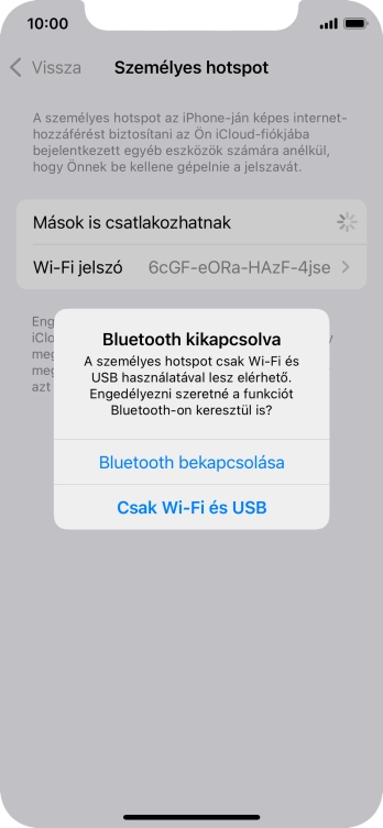 Amennyiben ki van kapcsolva a Wi-Fi, válaszd a Csak Wi-Fi és USB lehetőséget.
