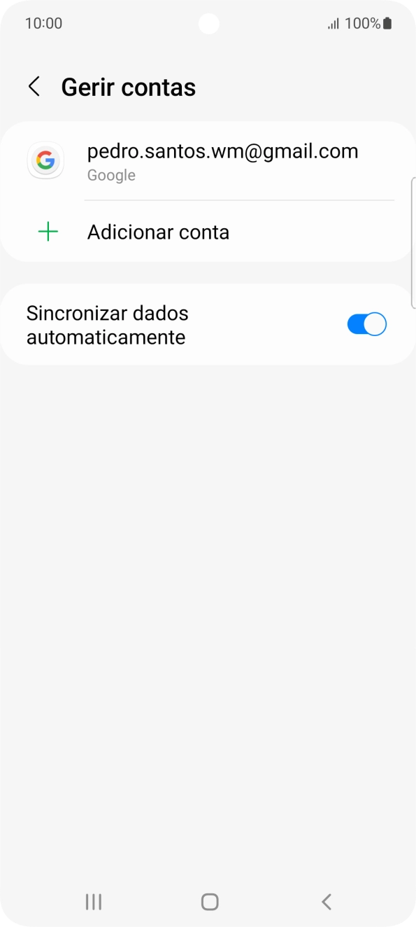 Prima Adicionar conta.