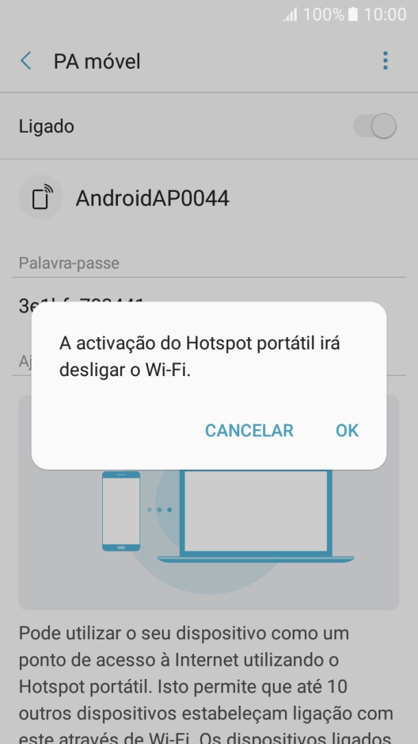 Se o Wi-Fi estiver ativado, prima OK.