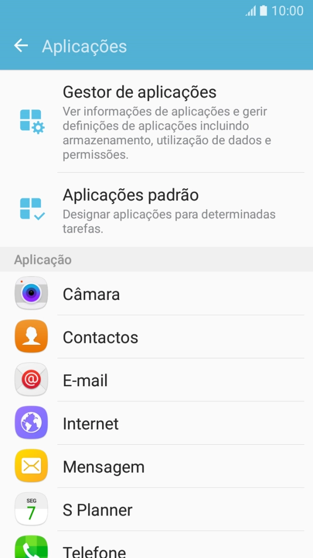 Prima Gestor de aplicações.