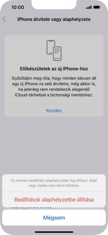 Válaszd a Beállítások alaphelyzetbe állítása lehetőséget.