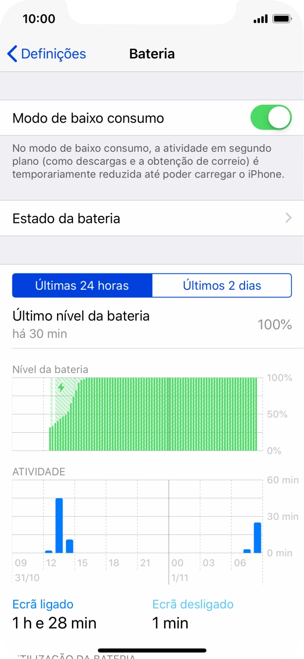 Para voltar ao ecrã inicial, deslize o dedo de baixo para cima a partir da base do ecrã.