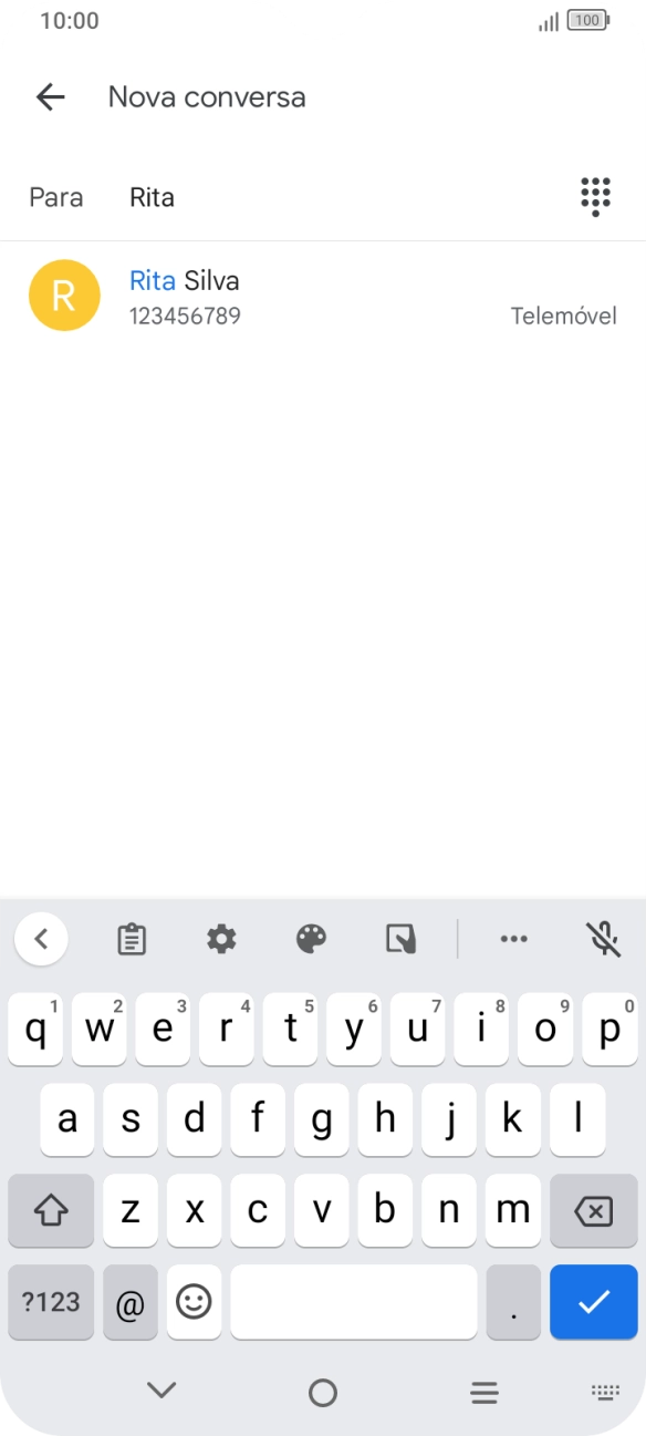 Prima o contacto pretendido.