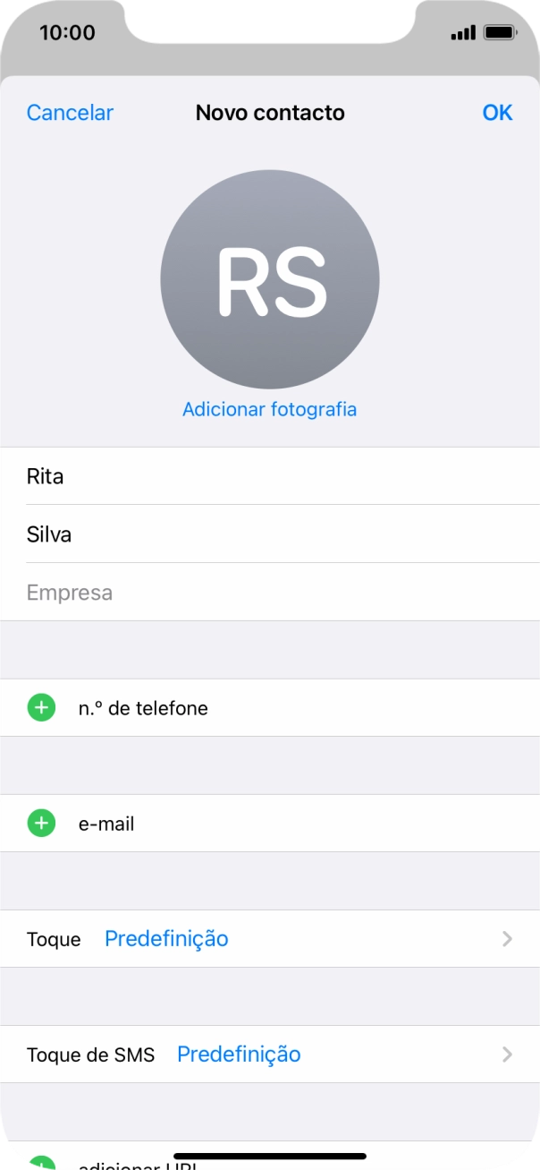 Prima n.º de telefone.
