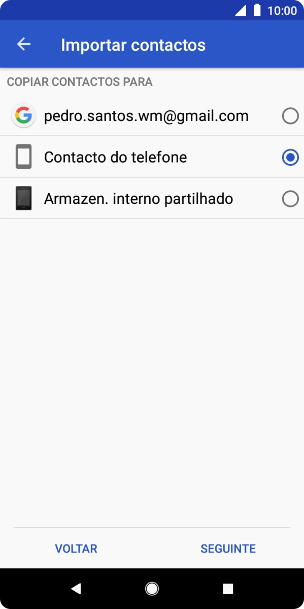 Prima Contacto do telefone.